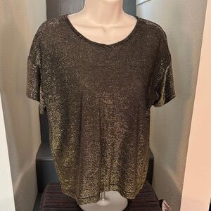 Tweeds black and gold lame t-shirt S